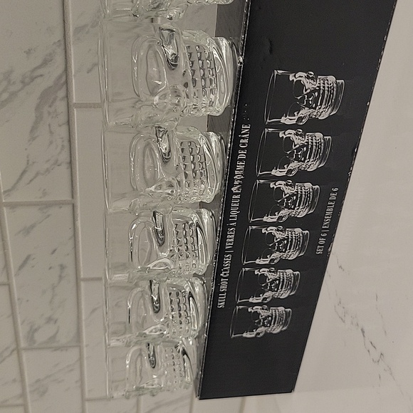 Glass Skull Shot Glasses Set Of 6 - Picture 5 of 5
